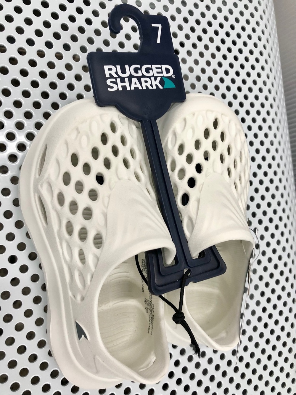 NEW RUGGED SHARK Slip on Water Sneakers White Size 7 Toddler Unisex Girls Boys